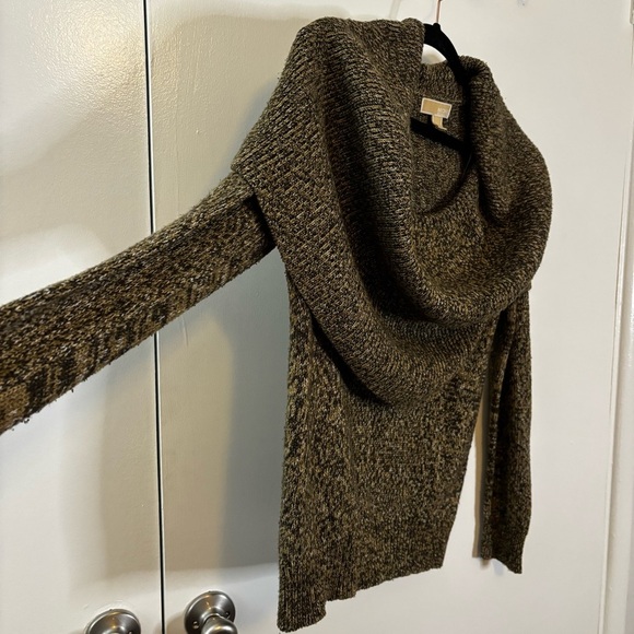 Michael Kors Brown Cowl Neck Sweater with Textured Knit - Picture 4 of 16